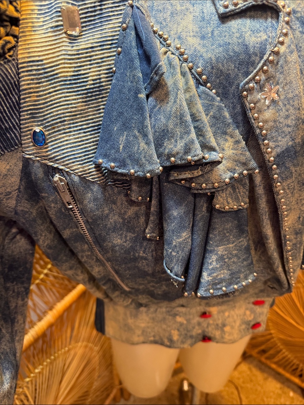 Vintage Denim Ruffled Jacket - Picture 7 of 9